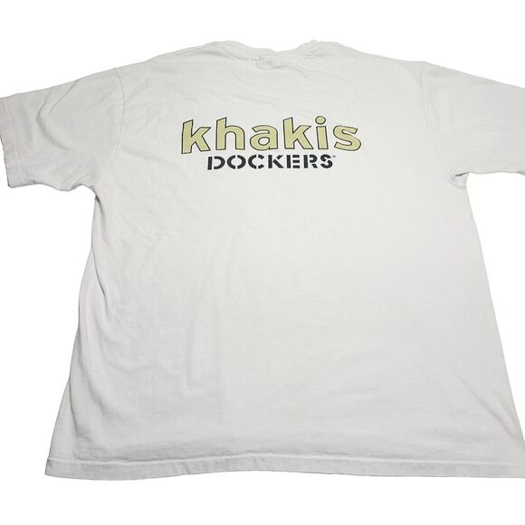 Vintage Dockers Khakis Promo T-Shirt Made in USA Hanes Size XL Y2k - Picture 1 of 9
